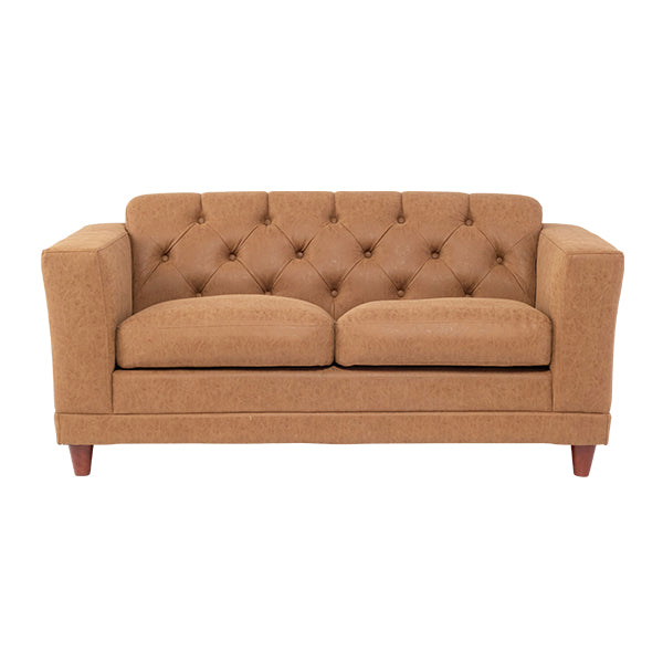 西海岸サーフスタイル　キャメルPUレザーヴィンテージデザインソファ