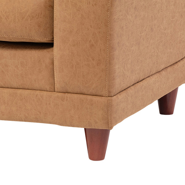 西海岸サーフスタイル　キャメルPUレザーヴィンテージデザインソファ