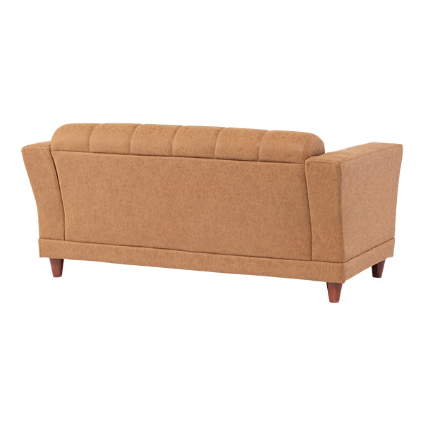 西海岸サーフスタイル　キャメルPUレザーヴィンテージデザインソファ