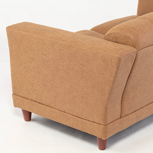西海岸サーフスタイル　キャメルPUレザーヴィンテージデザインソファ