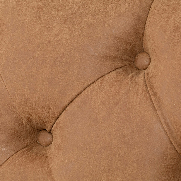 西海岸サーフスタイル　キャメルPUレザーヴィンテージデザインソファ