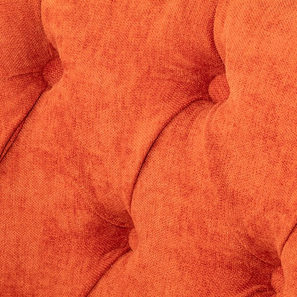 オレンジファブリックコンパクトチェスターフィールドラウンジ2シーターソファ　VINCENT