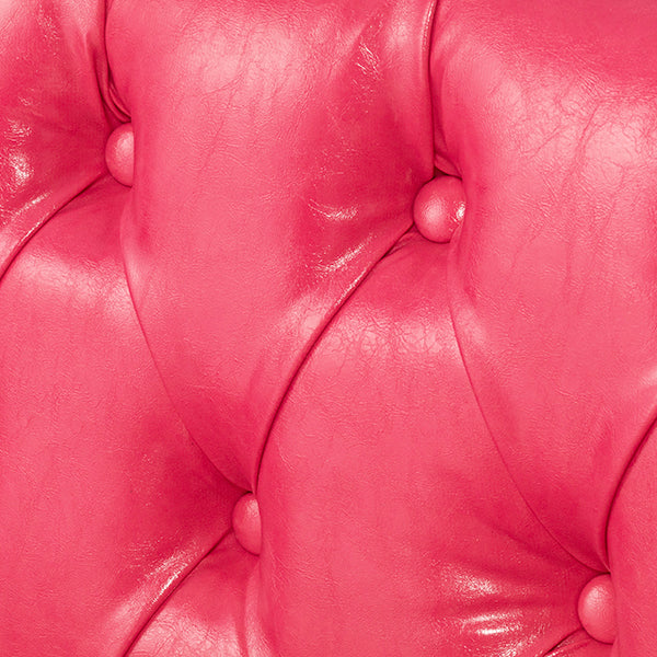 ピンクPUレザーコンパクトチェスターフィールドラウンジ2シーターソファ　VINCENT