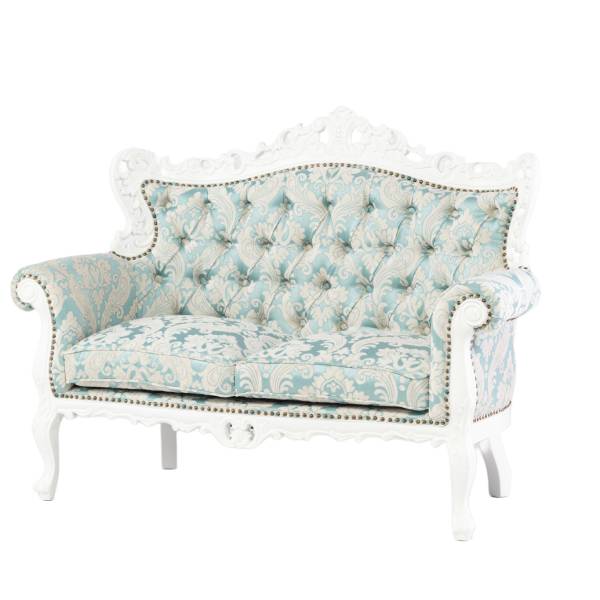 アンティークホワイトフレームイタリアンロコココンパクト2シーターソファ　Symphonyシリーズ (コピー)