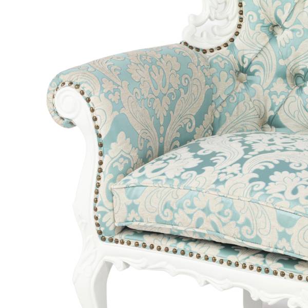 アンティークホワイトフレームイタリアンロコココンパクト2シーターソファ　Symphonyシリーズ (コピー)