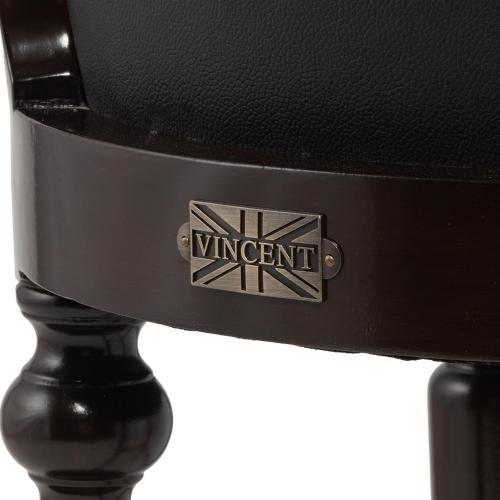 ブラックPUレザーロココ調カウンターチェア　VINCENT(ヴィンセント)