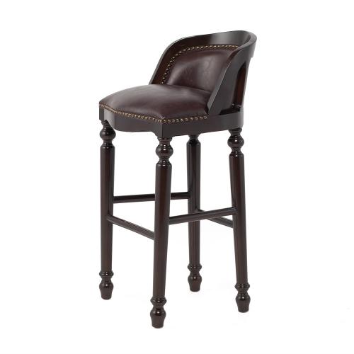 ブラウンPUレザーロココ調カウンターチェア　VINCENT(ヴィンセント)