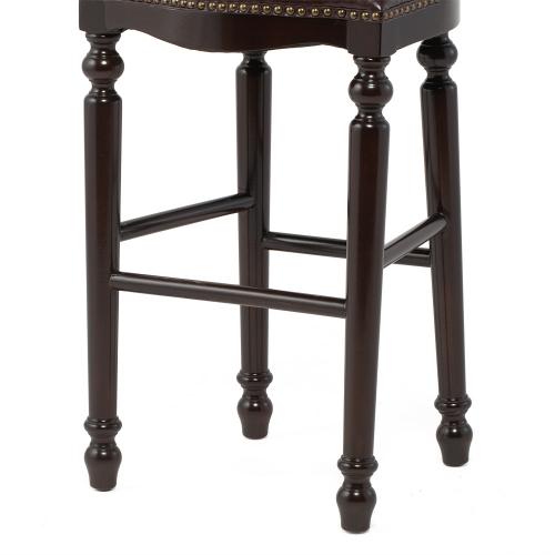 ブラウンPUレザーロココ調カウンターチェア　VINCENT(ヴィンセント)