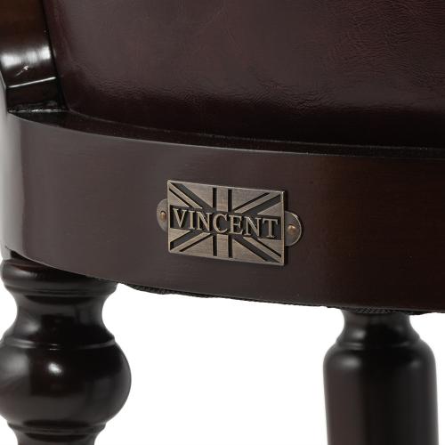 ブラウンPUレザーロココ調カウンターチェア　VINCENT(ヴィンセント)