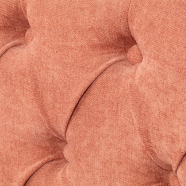 サーモンピンクファブリックコンパクトチェスターフィールドラウンジ3シーターソファ　VINCENT