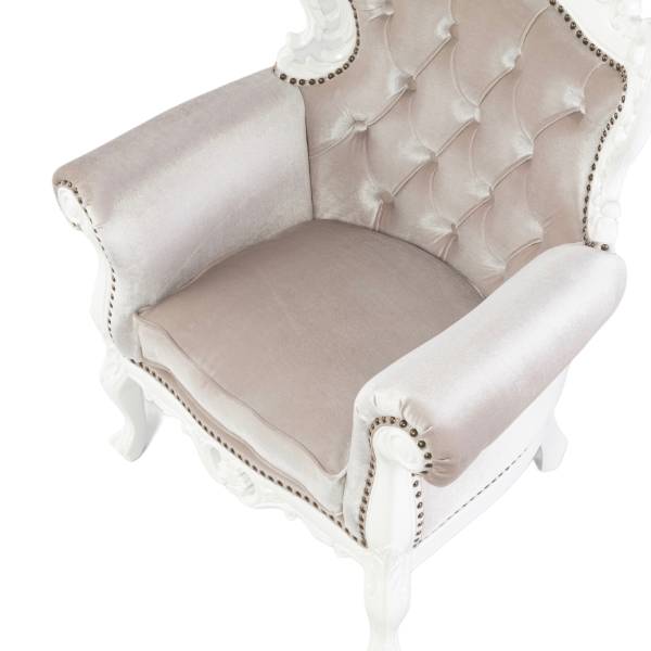 ホワイトフレームイタリアンロコココンパクトシングルソファ　Symphonyシリーズ