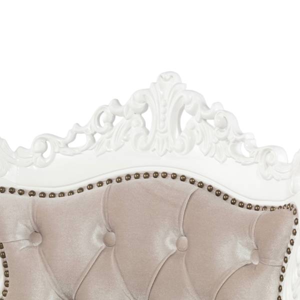 ホワイトフレームイタリアンロコココンパクトシングルソファ　Symphonyシリーズ