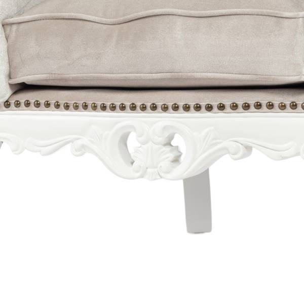 ホワイトフレームイタリアンロコココンパクトシングルソファ　Symphonyシリーズ