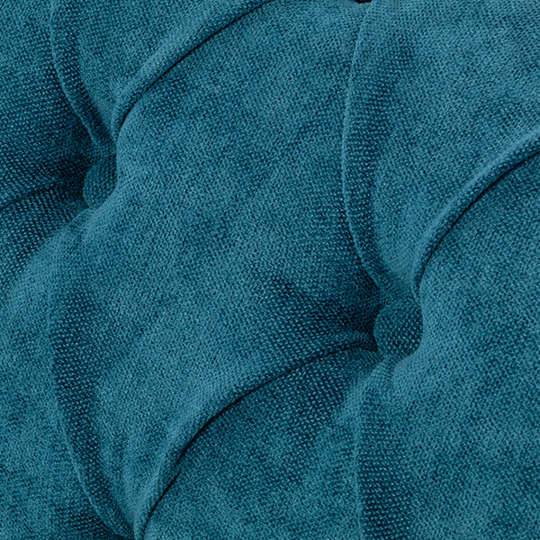 ブルーファブリックコンパクトチェスターフィールド3シーターソファ　VINCENT