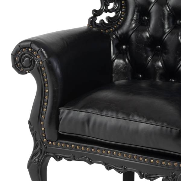 ブラックフレームイタリアンロコココンパクト2シーターソファ　Symphonyシリーズ