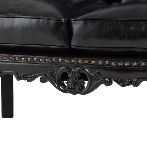 ブラックフレームイタリアンロコココンパクト2シーターソファ　Symphonyシリーズ