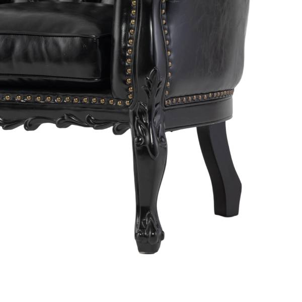 ブラックフレームイタリアンロコココンパクト2シーターソファ　Symphonyシリーズ