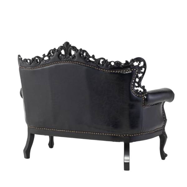 ブラックフレームイタリアンロコココンパクト2シーターソファ　Symphonyシリーズ