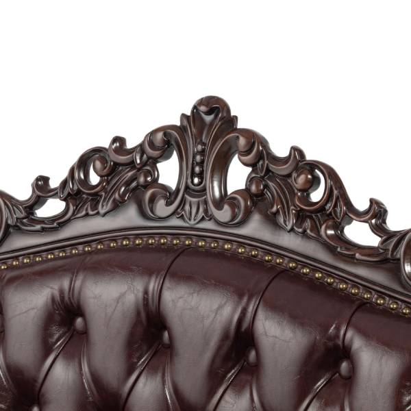 ブラウンフレームイタリアンロコココンパクト2シーターソファ　Symphonyシリーズ