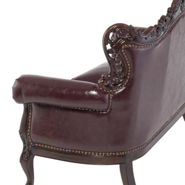 ブラウンフレームイタリアンロコココンパクト2シーターソファ　Symphonyシリーズ