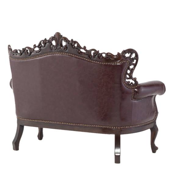 ブラウンフレームイタリアンロコココンパクト2シーターソファ　Symphonyシリーズ