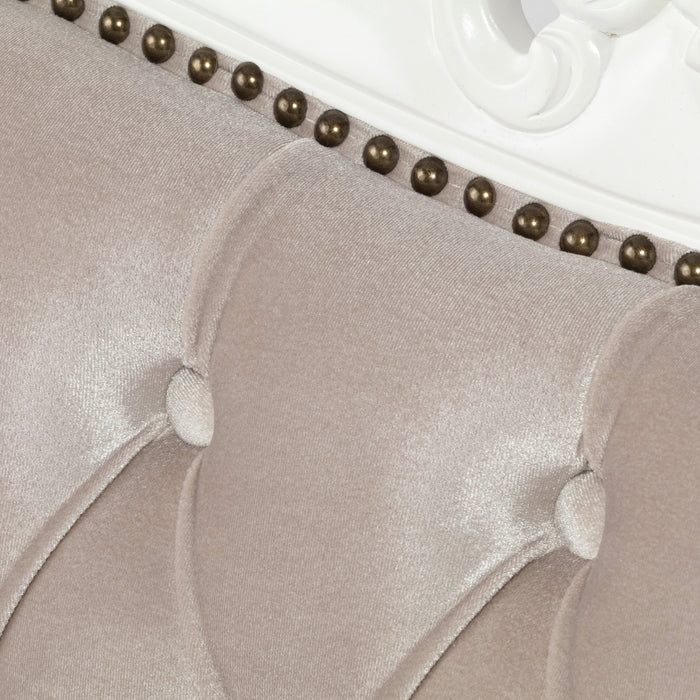 アンティークホワイトフレームイタリアンロコココンパクト2シーターソファ　Symphonyシリーズ