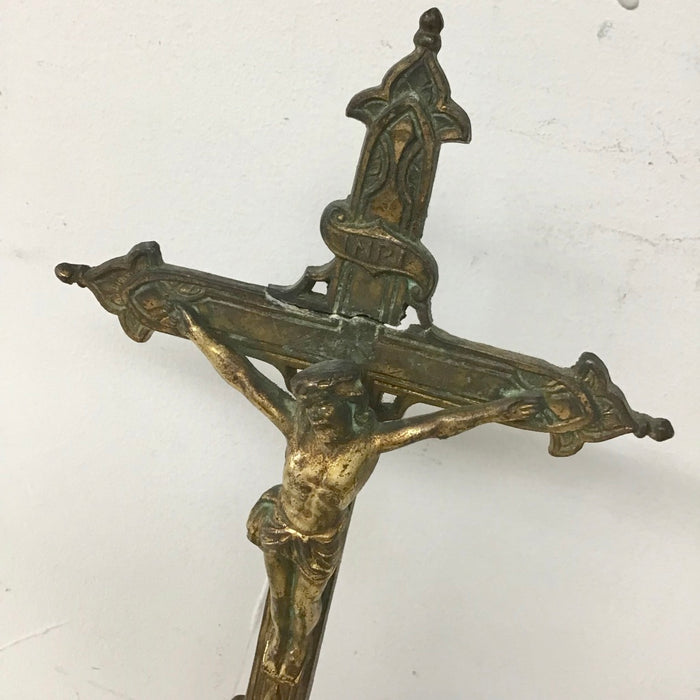 アンティーク 真鍮製 十字架キリスト像 32222M