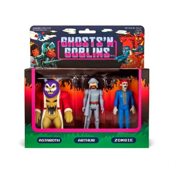 GHOSTS 'N GOBLINS REACTION FIGURES - PACK A (ASTAROTH, ARTHUR, ZOMBIE)