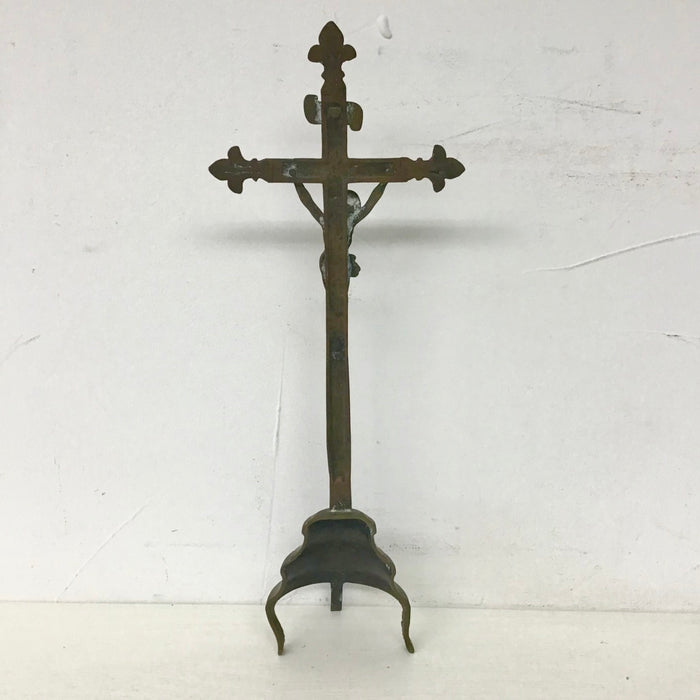 アンティーク 真鍮製 十字架キリスト像 32222T