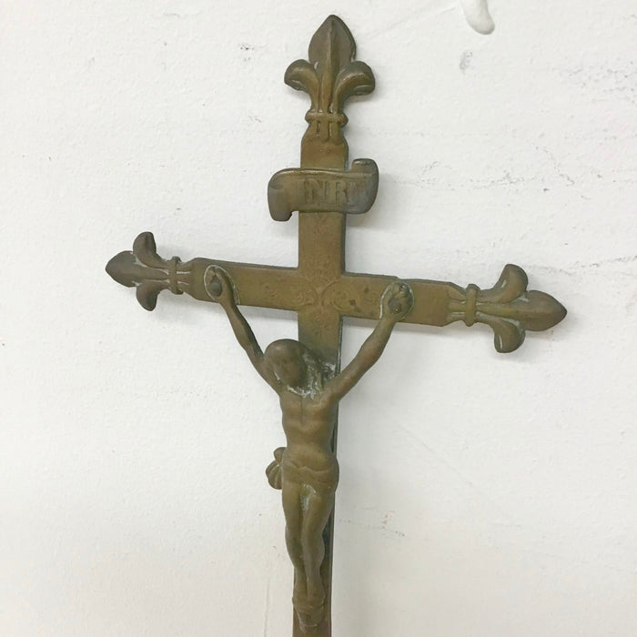 アンティーク 真鍮製 十字架キリスト像 32222T