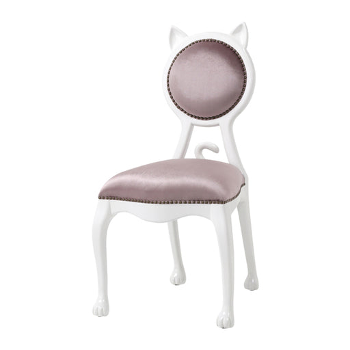 「白猫椅子」グレイッシュピンクキャットシングルチェア