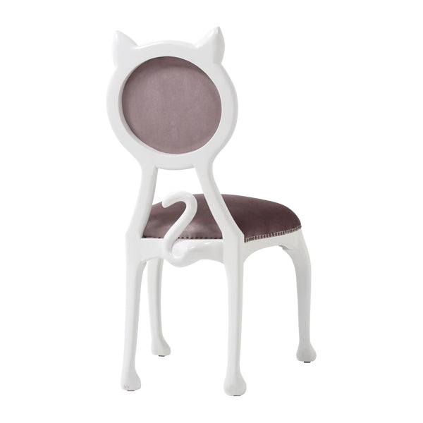 「白猫椅子」グレイッシュピンクキャットシングルチェア